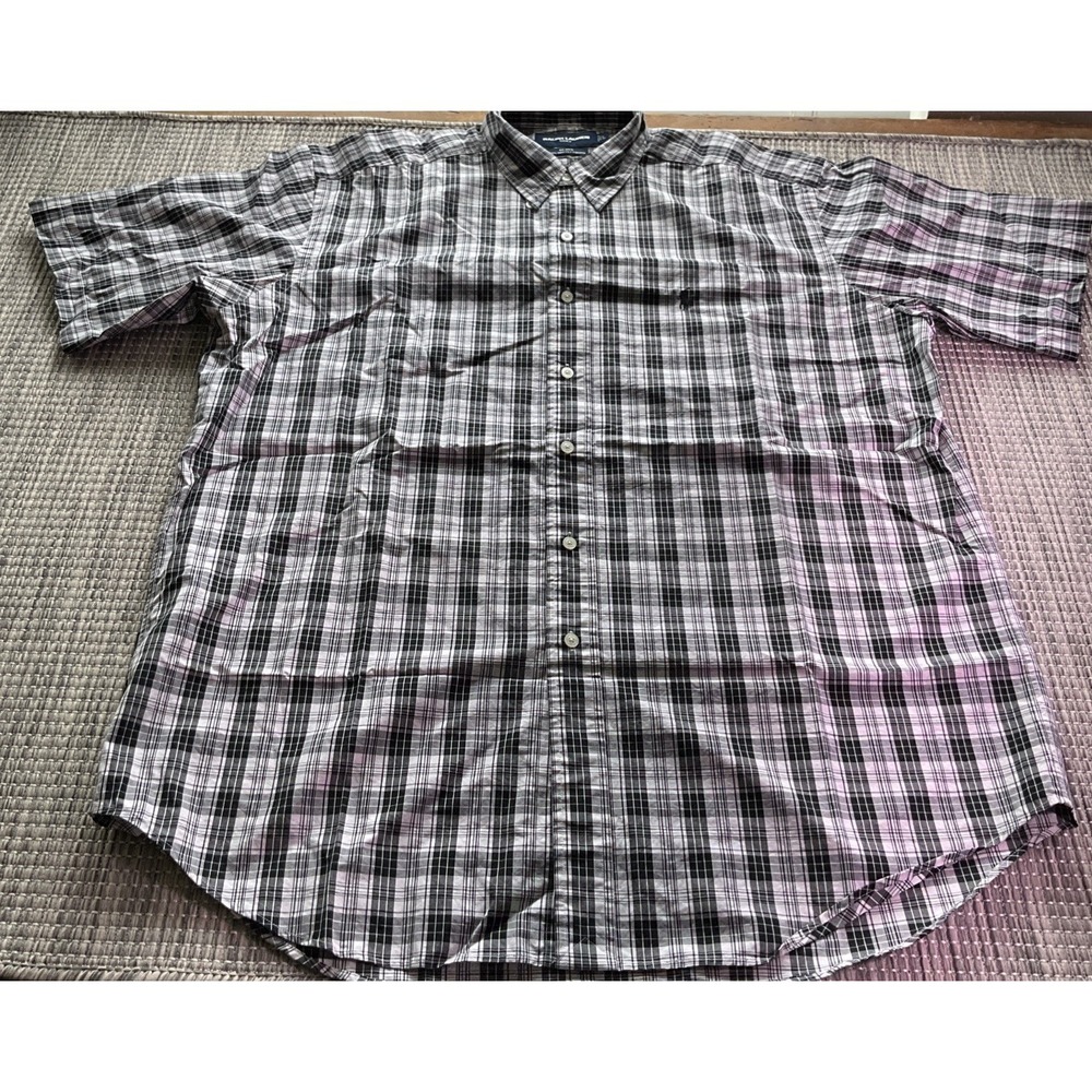 Ralph Lauren Golf Blake Shirt Mens Large Black White Plaid Short Sleeve Cotton